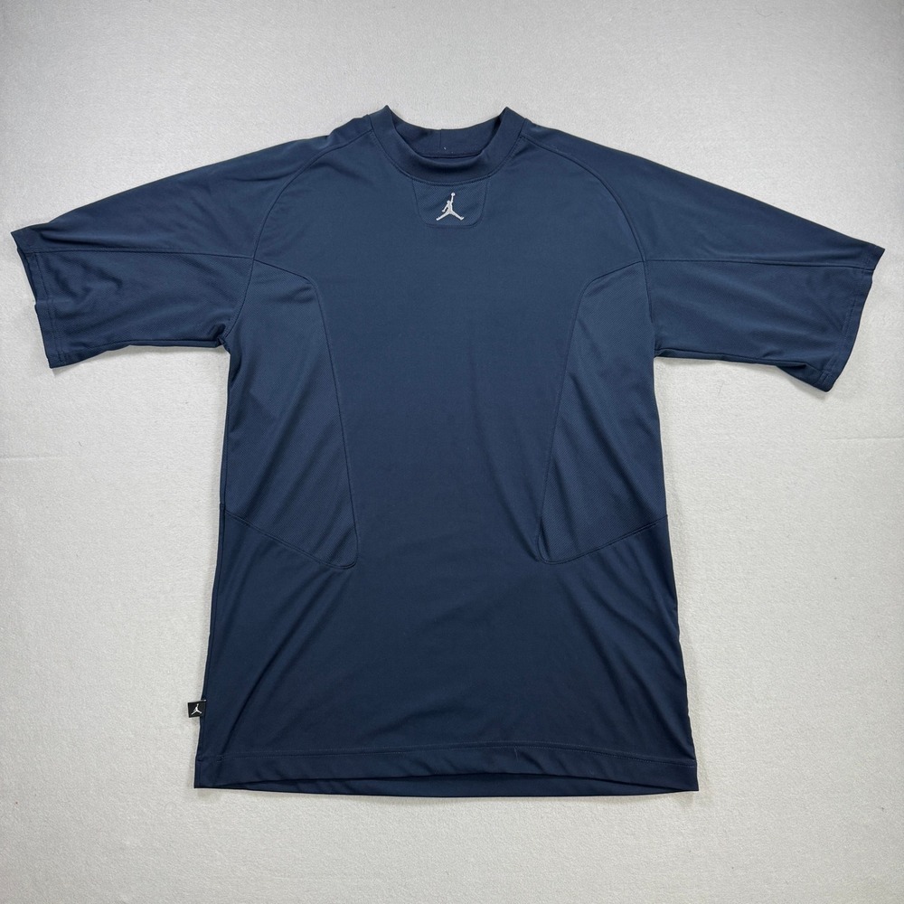Jordan Training Shirt Mens L Blue Jupman Logo Short Sleeve Athletic Activewear